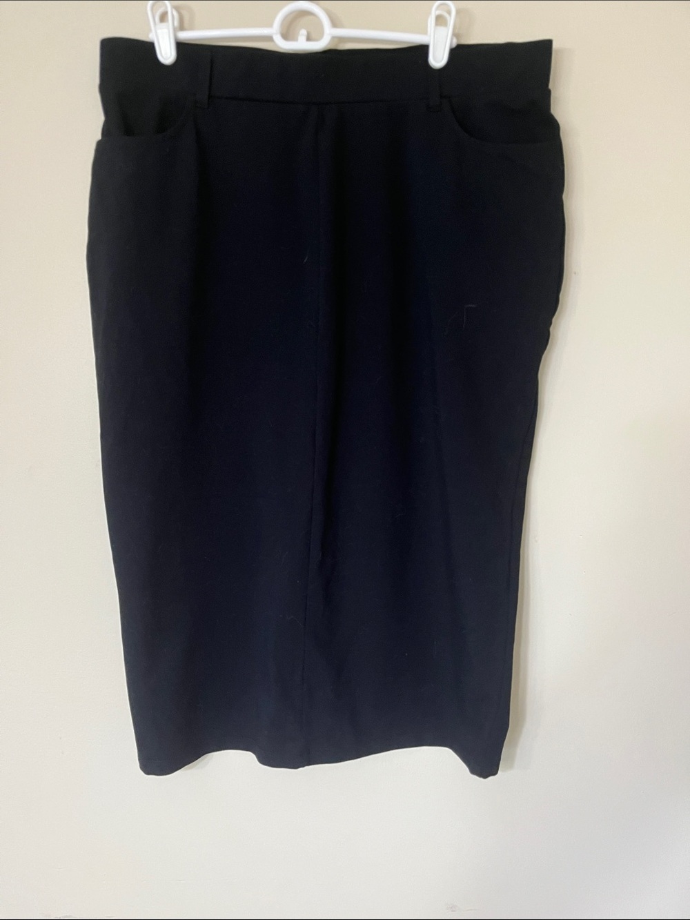 Women's Black Pencil Skirt with Front Seam